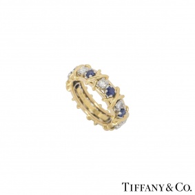 Tiffany & Co. Diamond And Sapphire Schlumberger Ring